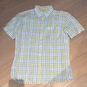 Men's Yellow and Blue Plaid Shirt